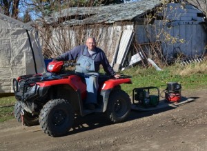 Mike McGroarty getting ready to winterize his irrigation system.